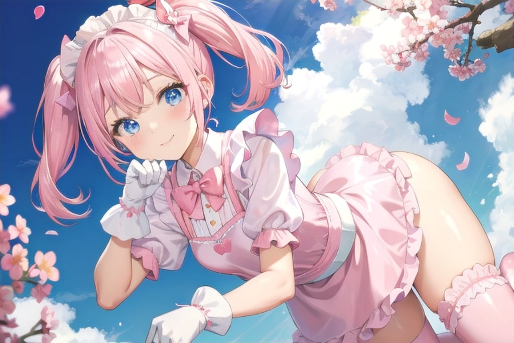 ピンクのメイド服.4