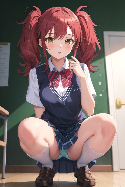 しゃがみパンチラ4