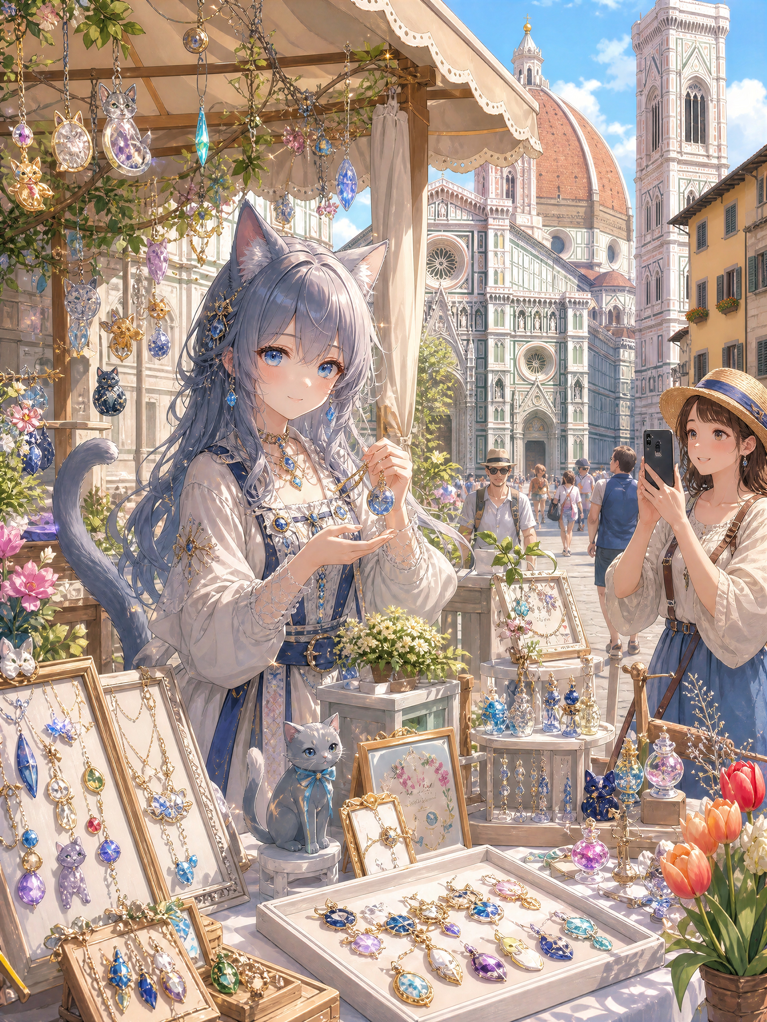 青い猫耳店主