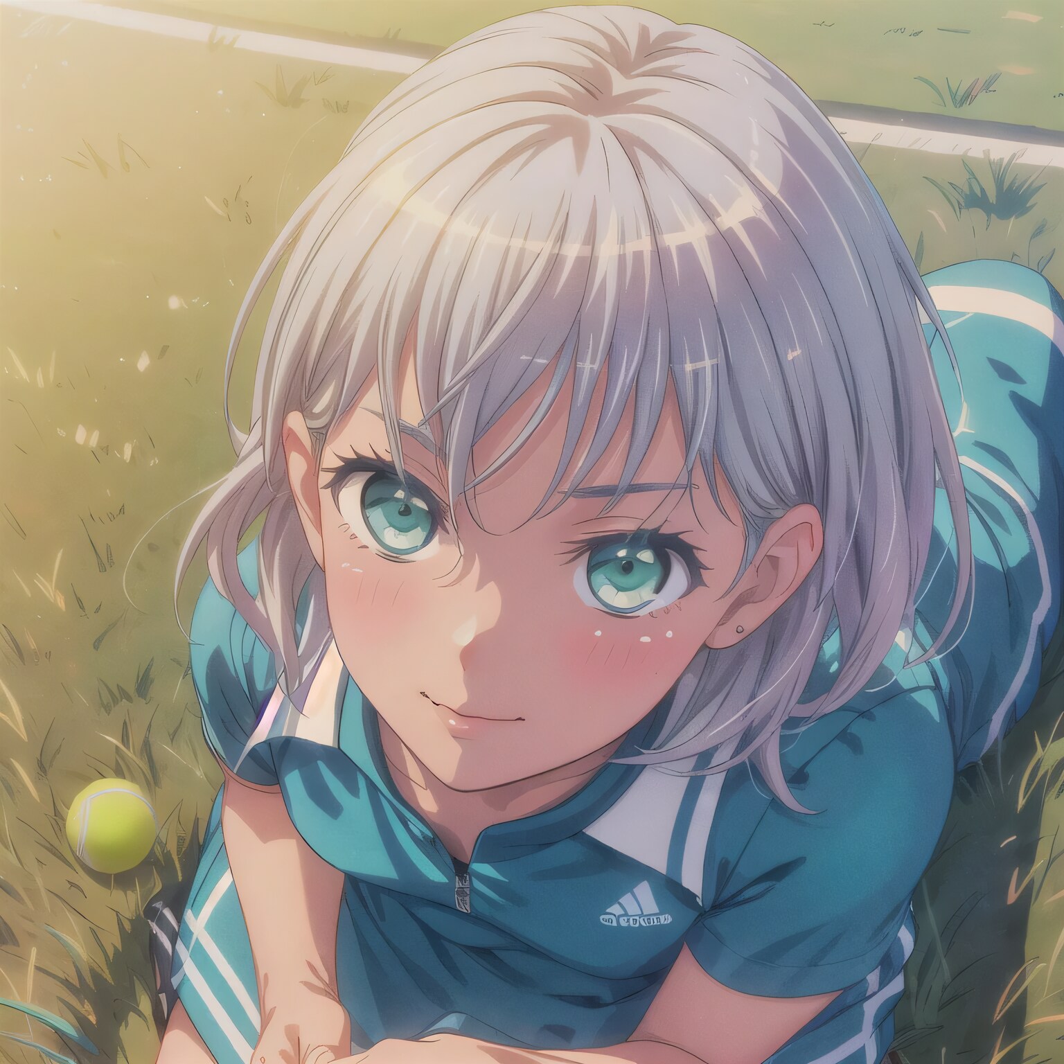 灰髪ボブでテニスウェアの少女 | の人気AIイラスト・グラビア