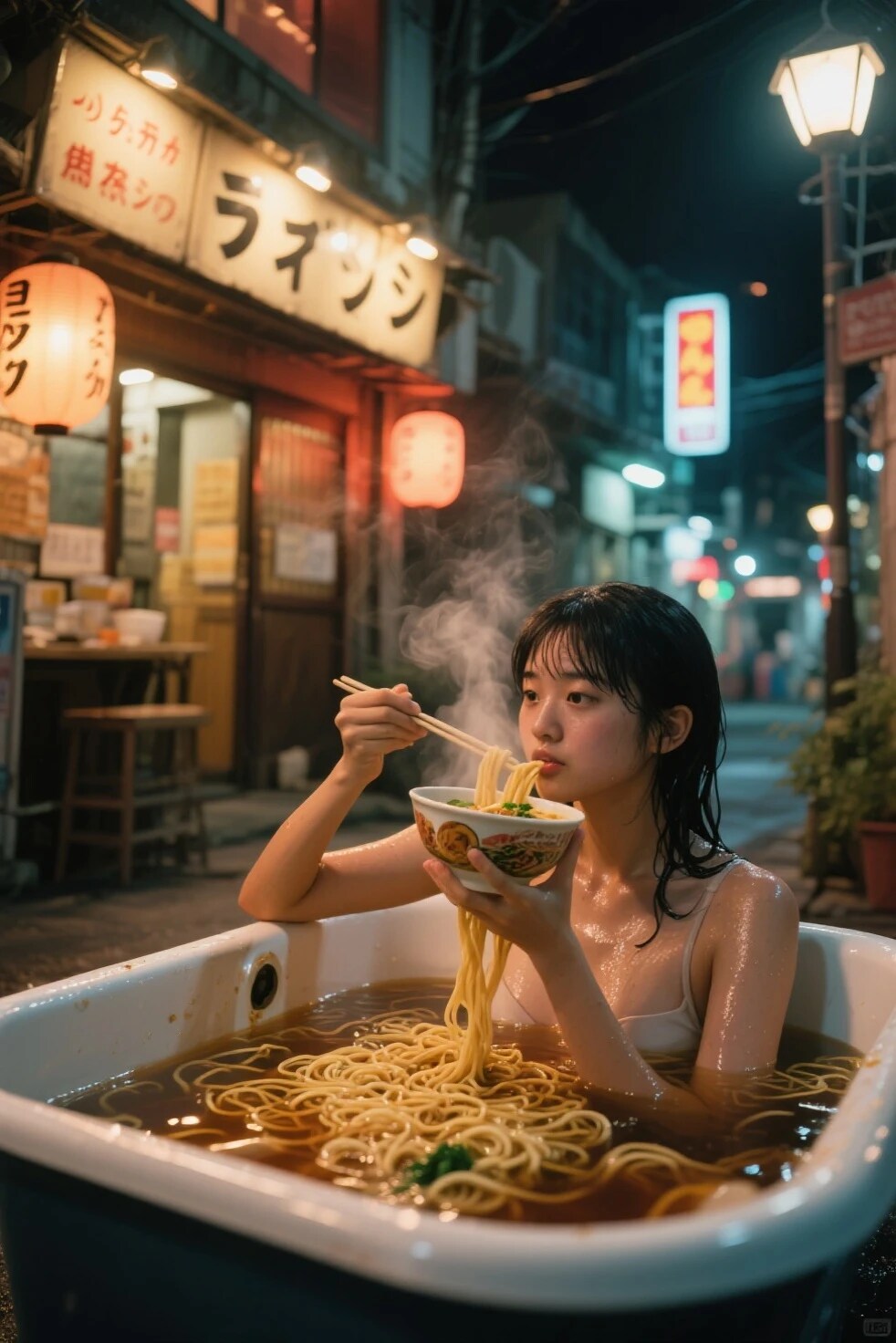 初めてのラーメン風呂