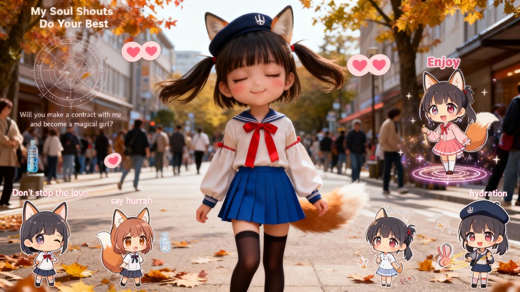 女の子とちびちゃん♡。