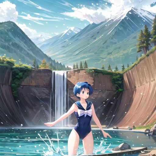 初夏の北欧で水遊び