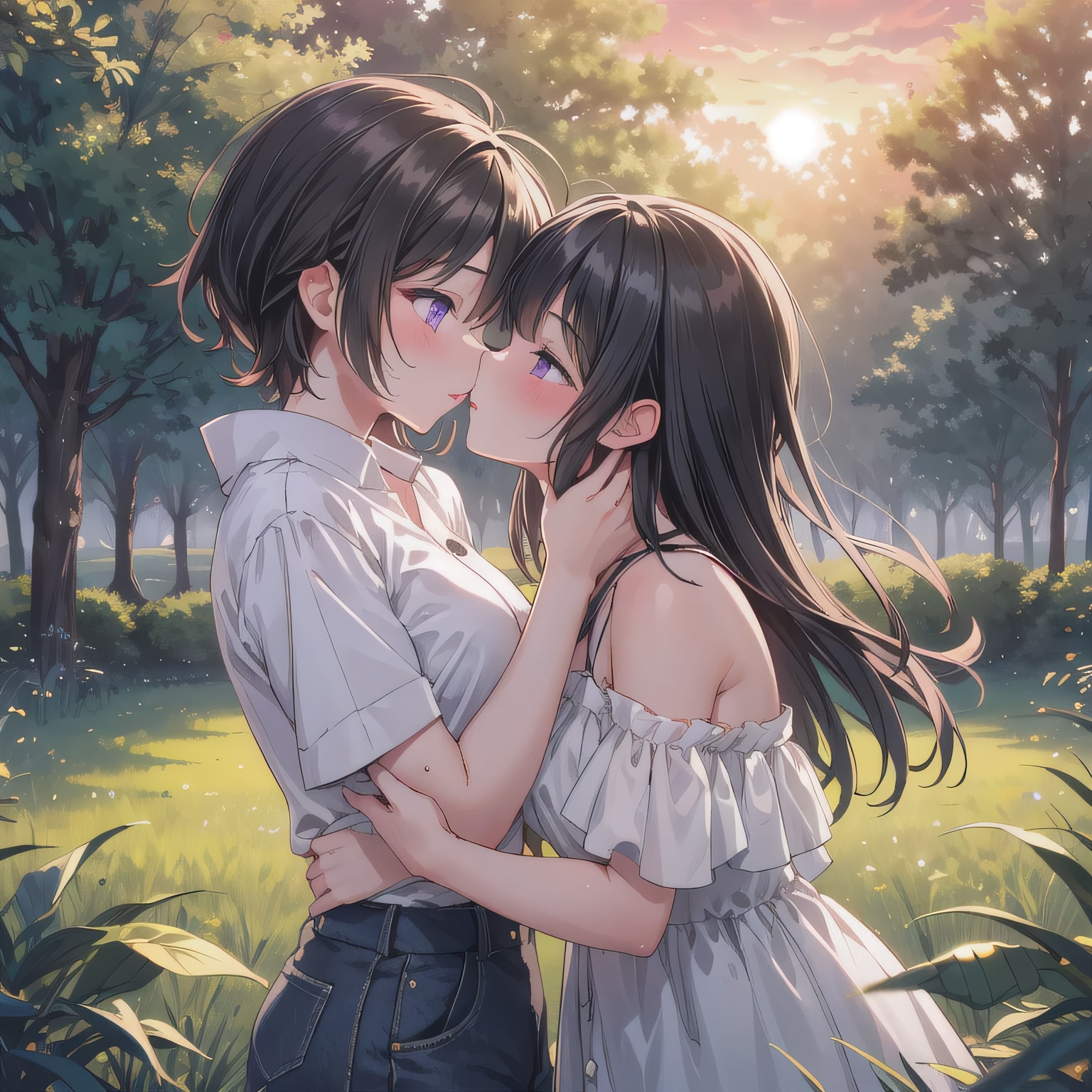 黒髪ロングでワンピースの少女３３ | の人気AIイラスト・グラビア