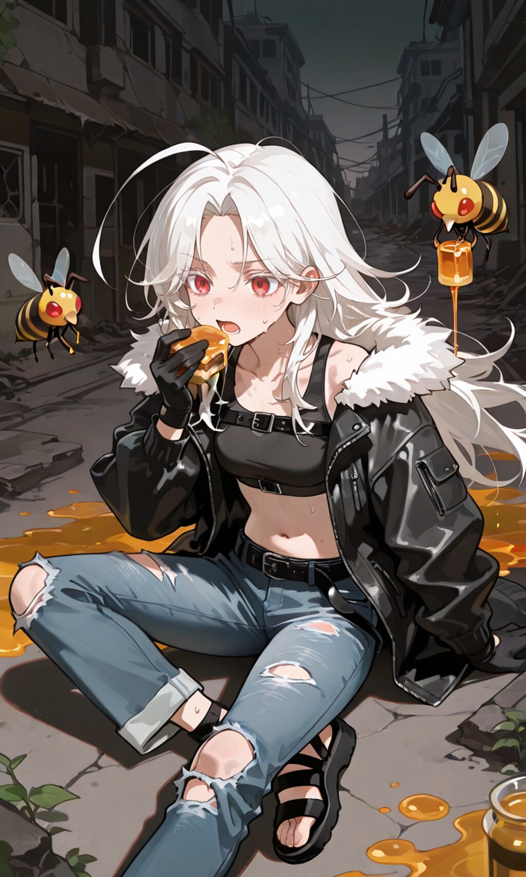 巨大蜂からの逃走