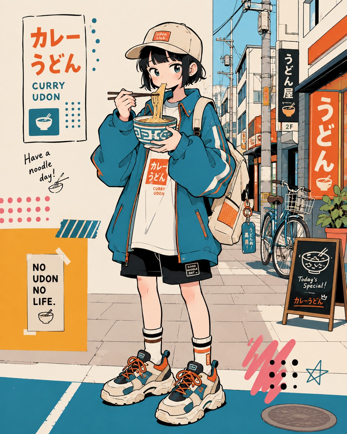 カレーうどん大好き少女 | の人気AIイラスト・グラビア