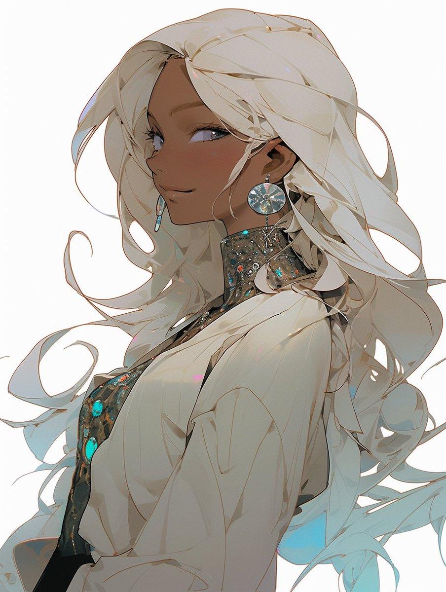 褐色銀髪お姉さん