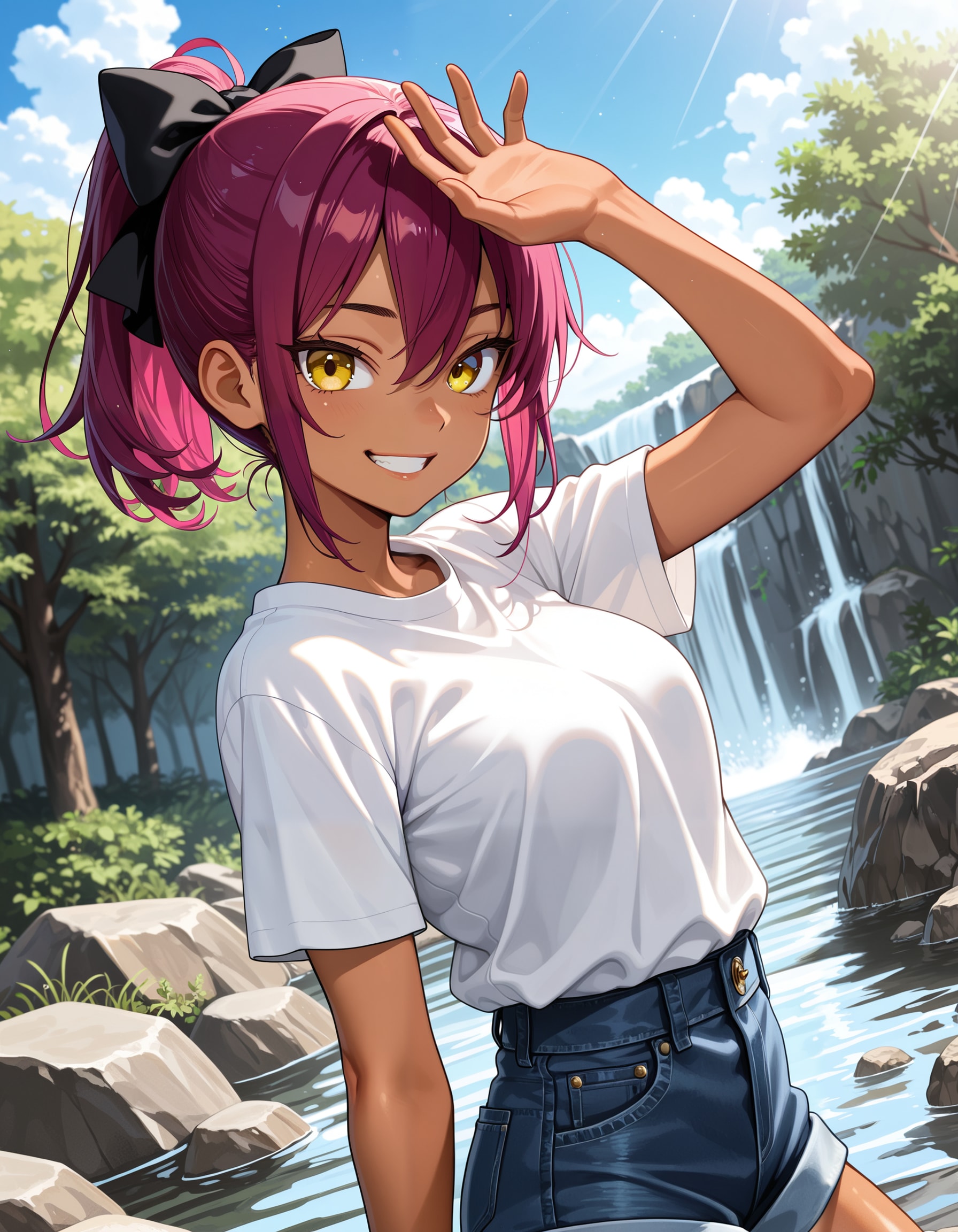 川遊びする渚沙ちゃん