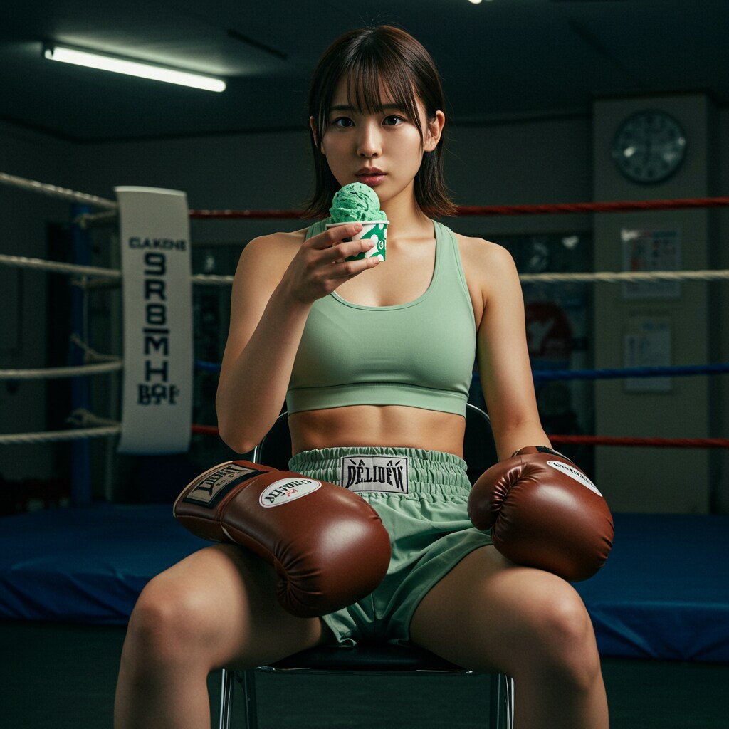 チョコミントアイスで休憩タイム