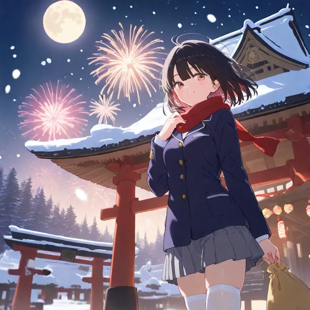 雪狐神社祭り　女子高校生