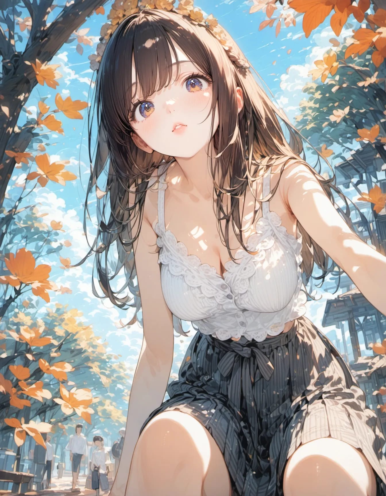 Golden Leaves and Blue Skies