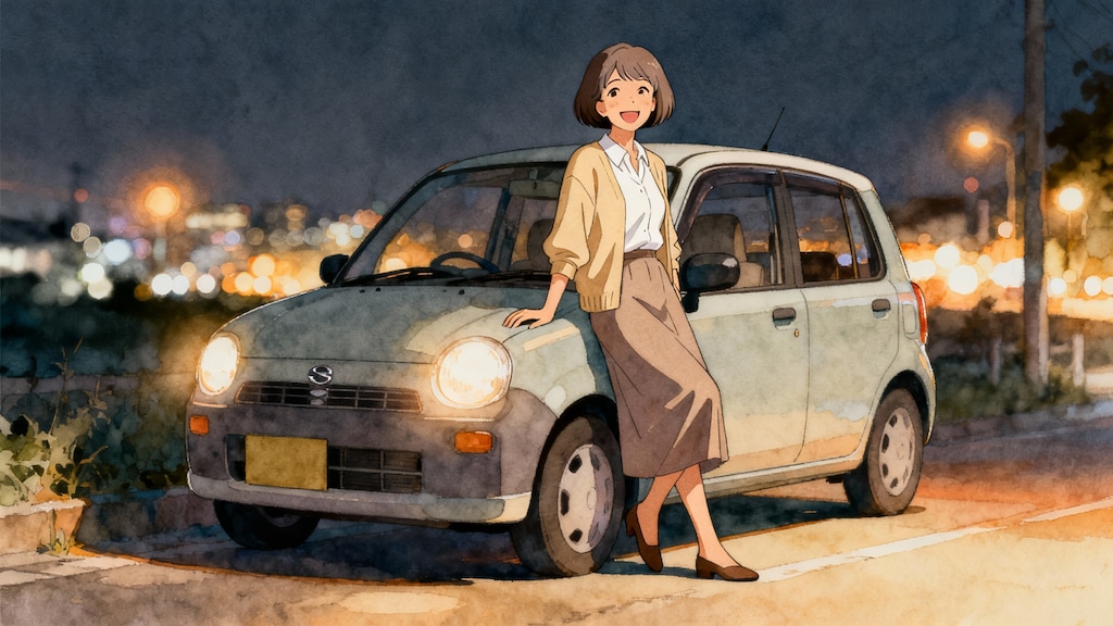 Seedream. 軽自動車で夜景を見に行った