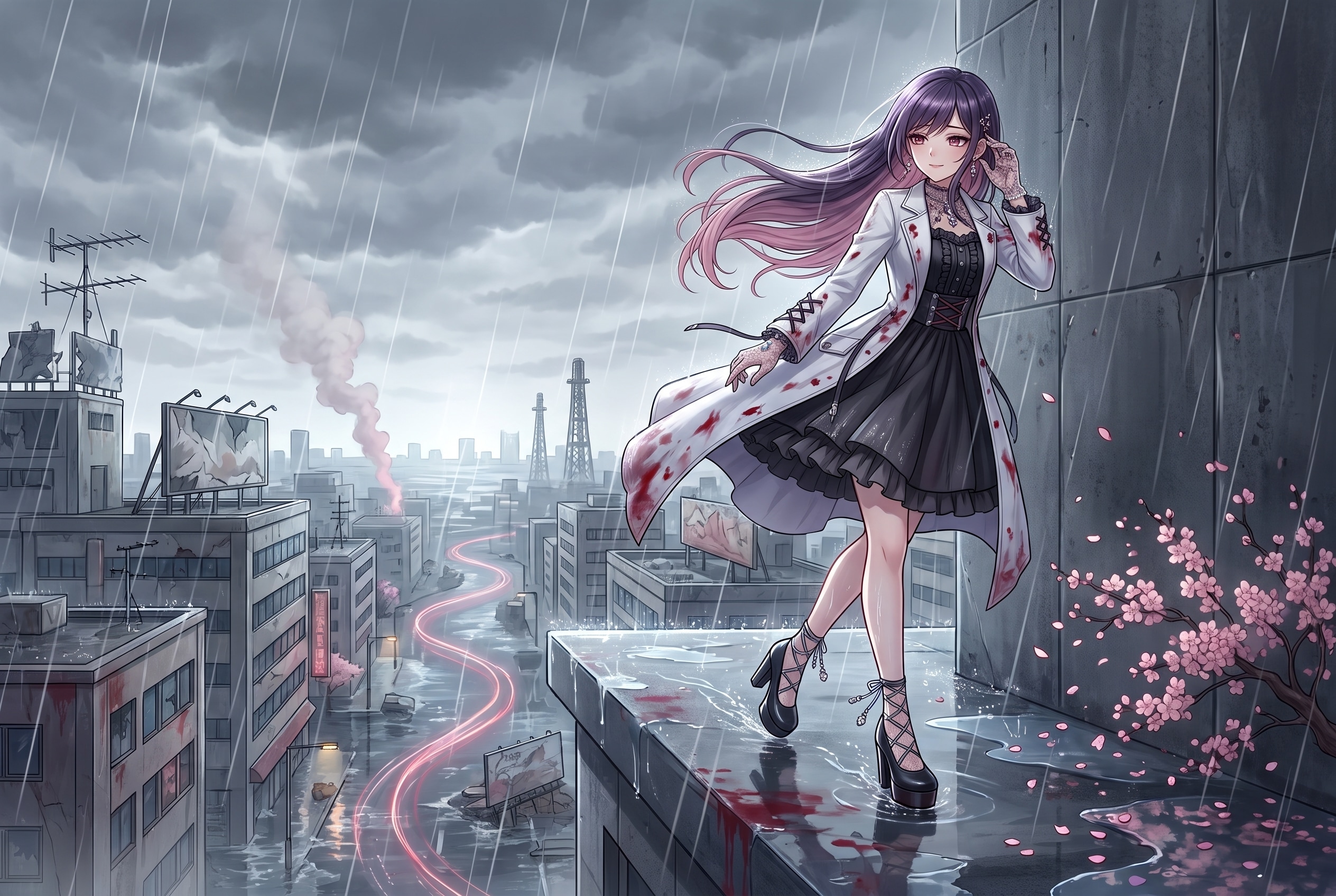 雨都桜影の哀歌 | の人気AIイラスト・グラビア