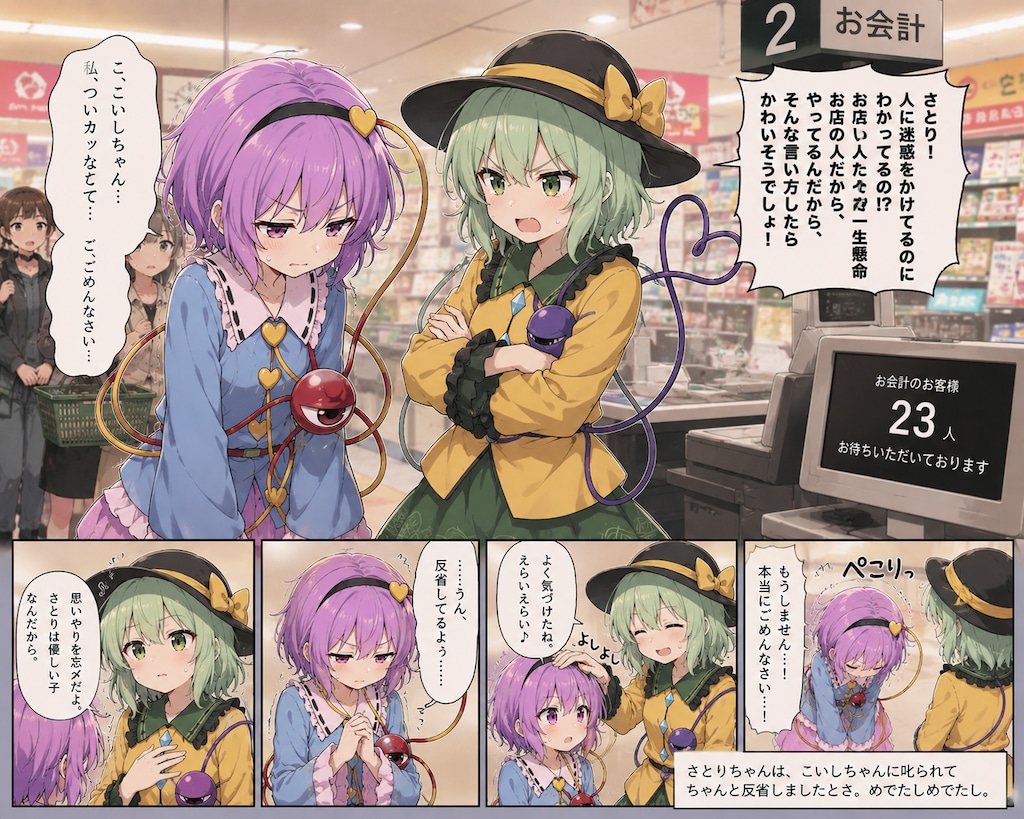 スーパーにクレームを入れるさとりちゃん