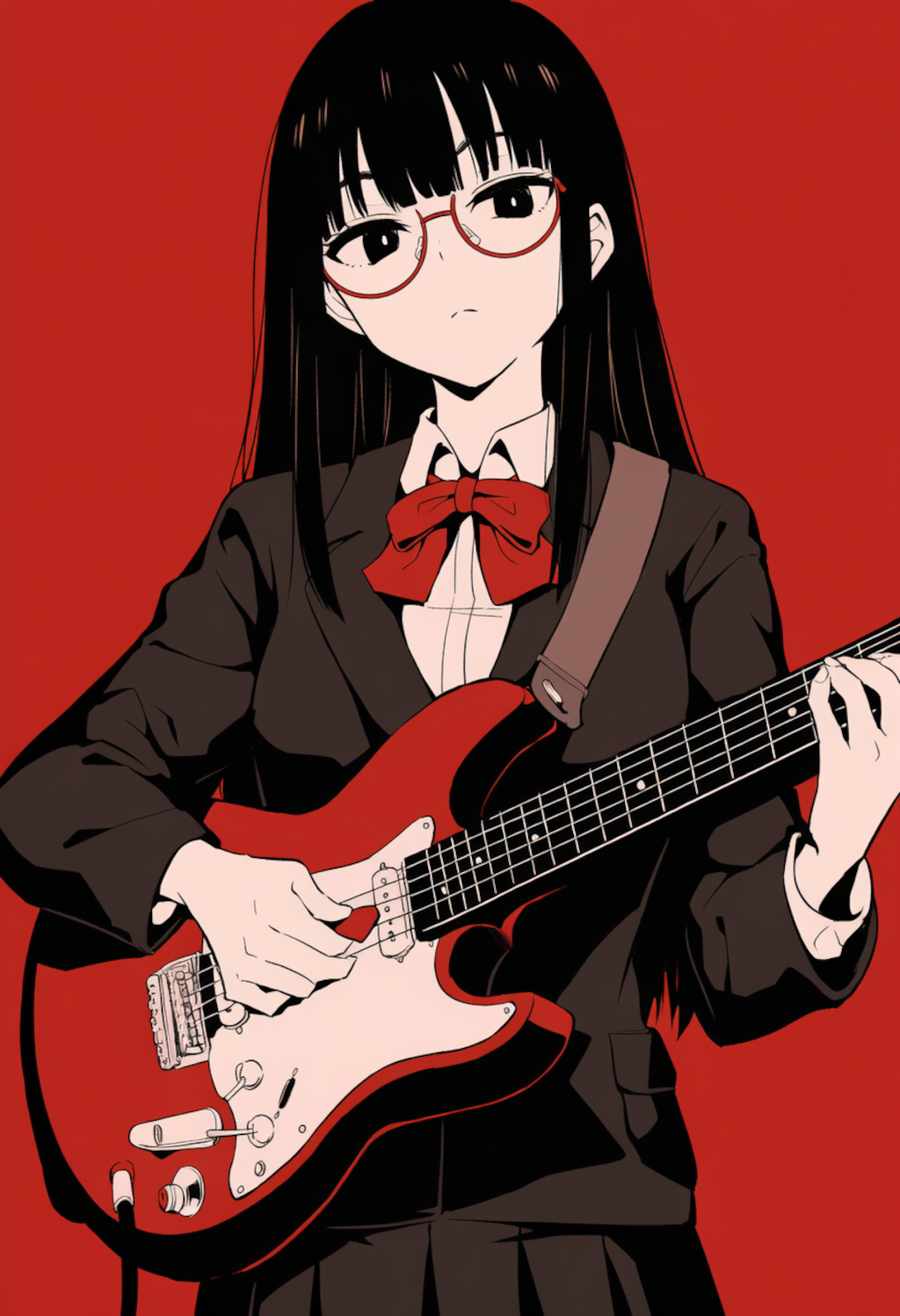 眼鏡っ娘な彼女50(べた塗り風)