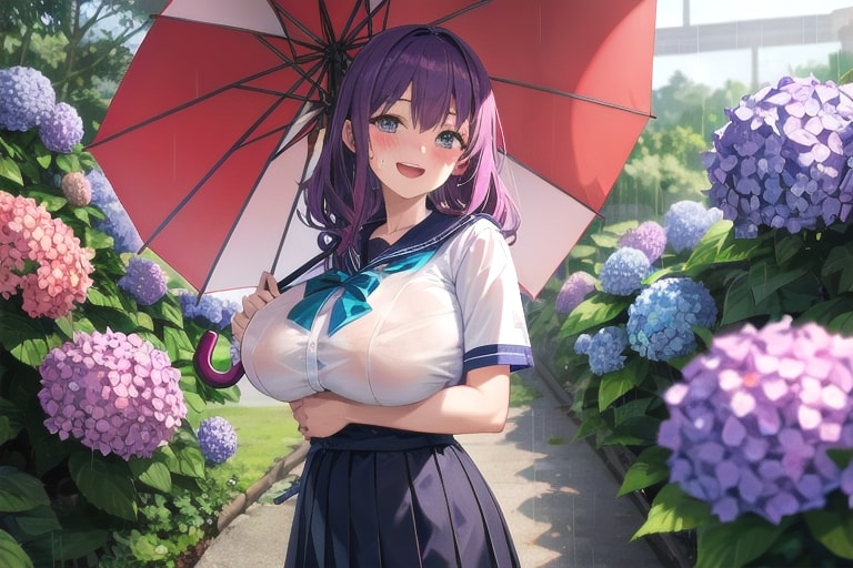 この紫陽花、大きいわね。