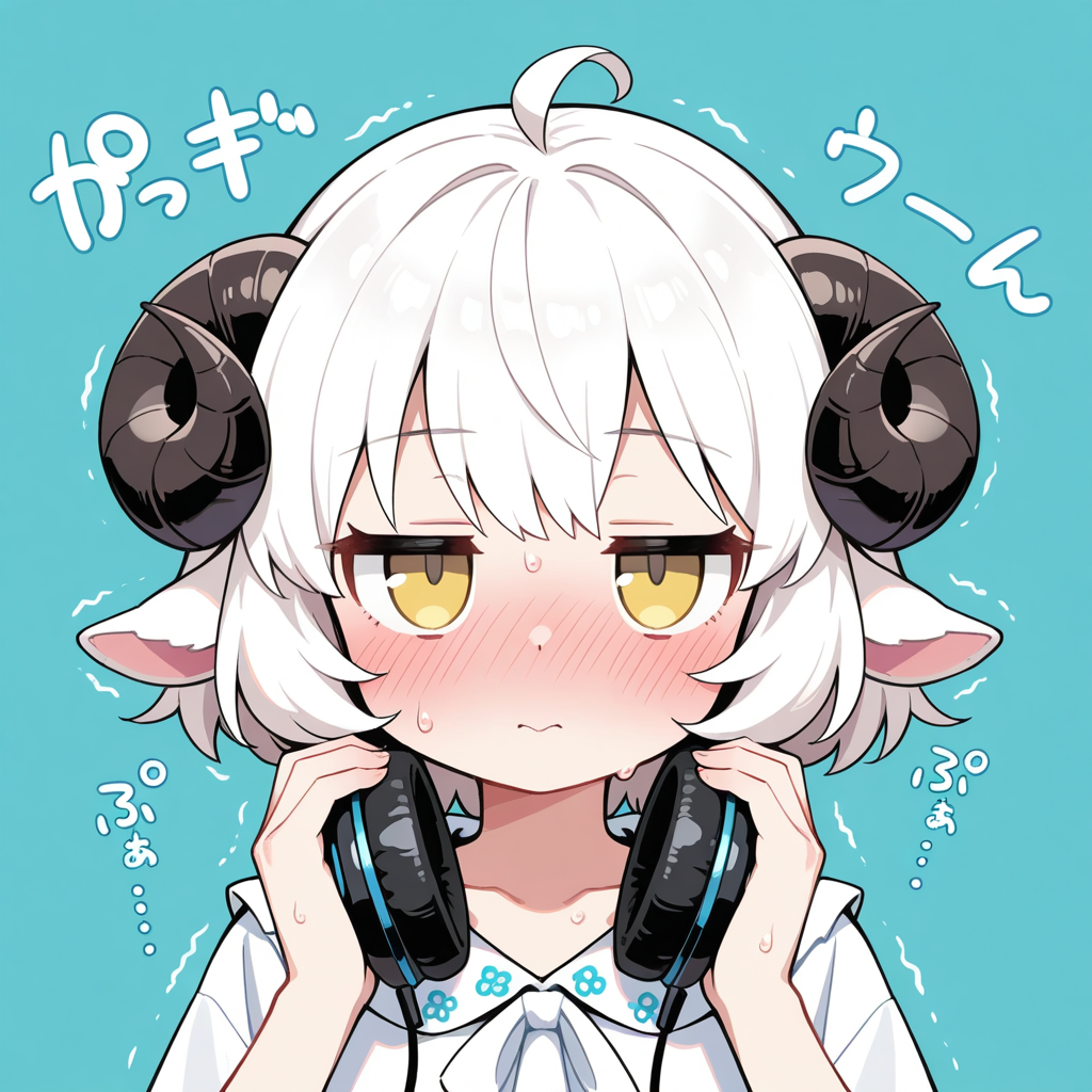 ヘッドフォンが苦手なメイちゃん・・・・。