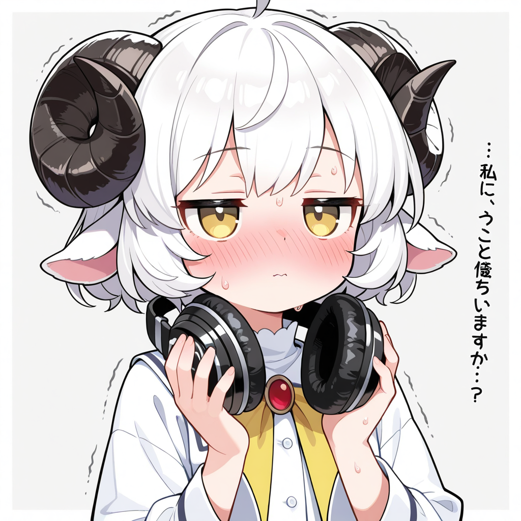 ヘッドフォンが苦手なメイちゃん・・・・。