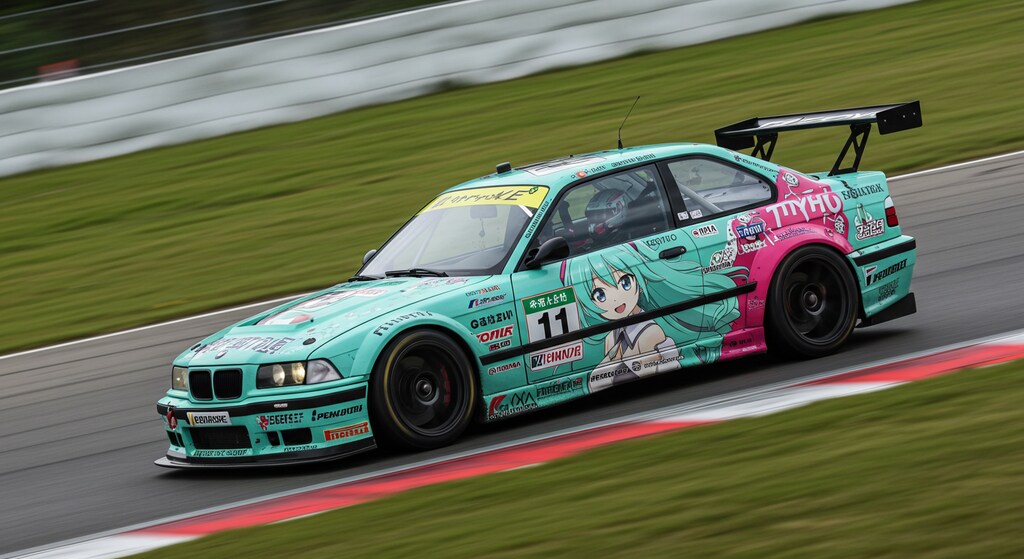 初音ミク柄BMWレーシングカー