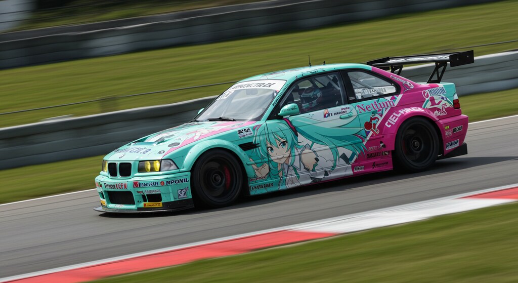初音ミク柄BMWレーシングカー