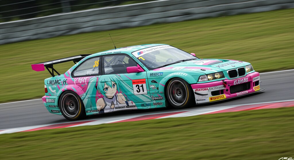 初音ミク柄BMWレーシングカー