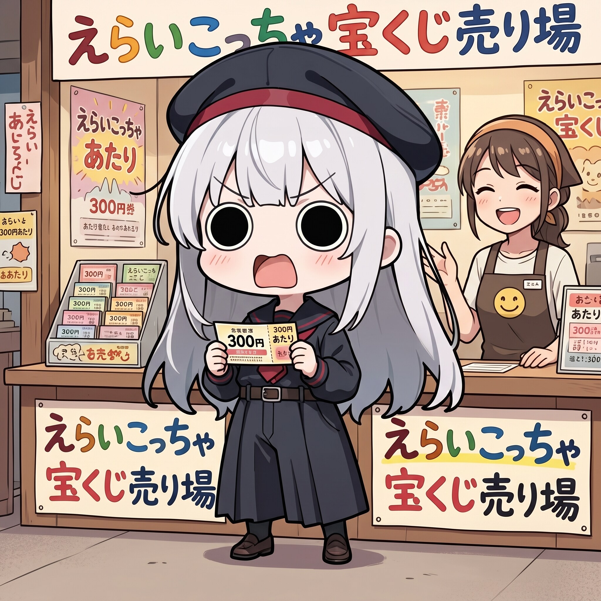 えらいこっちゃ宝くじで300円が当たったえらいこっちゃ嬢 | の人気AIイラスト・グラビア