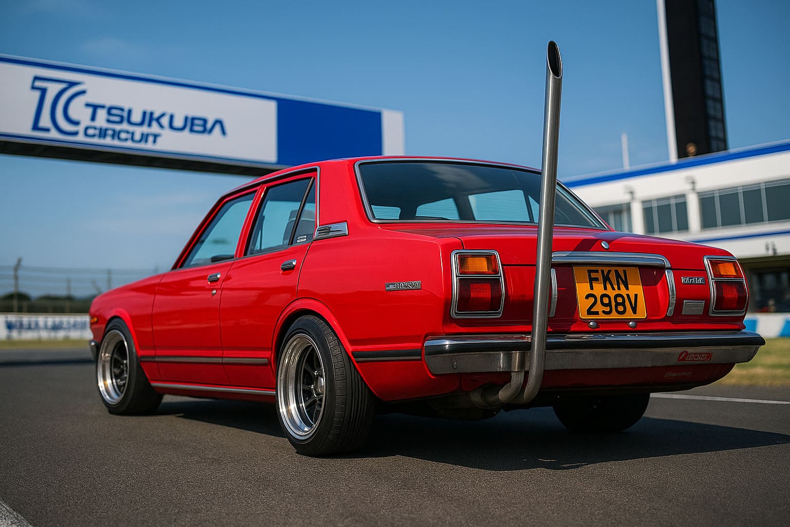 マークⅡ街道レーサー　背景はつくばサーキット | の人気AIイラスト・グラビア