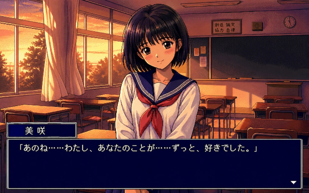 90年代恋愛シュミレーション風の女の子