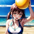 【今日の腹筋】海辺でのビーチバレー 6枚目