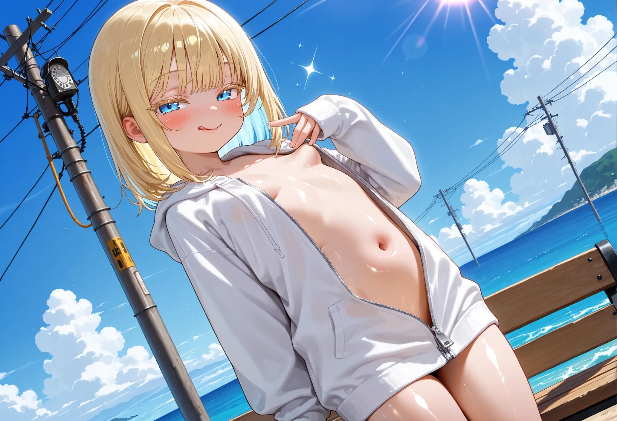 海の見えるベンチとアイス