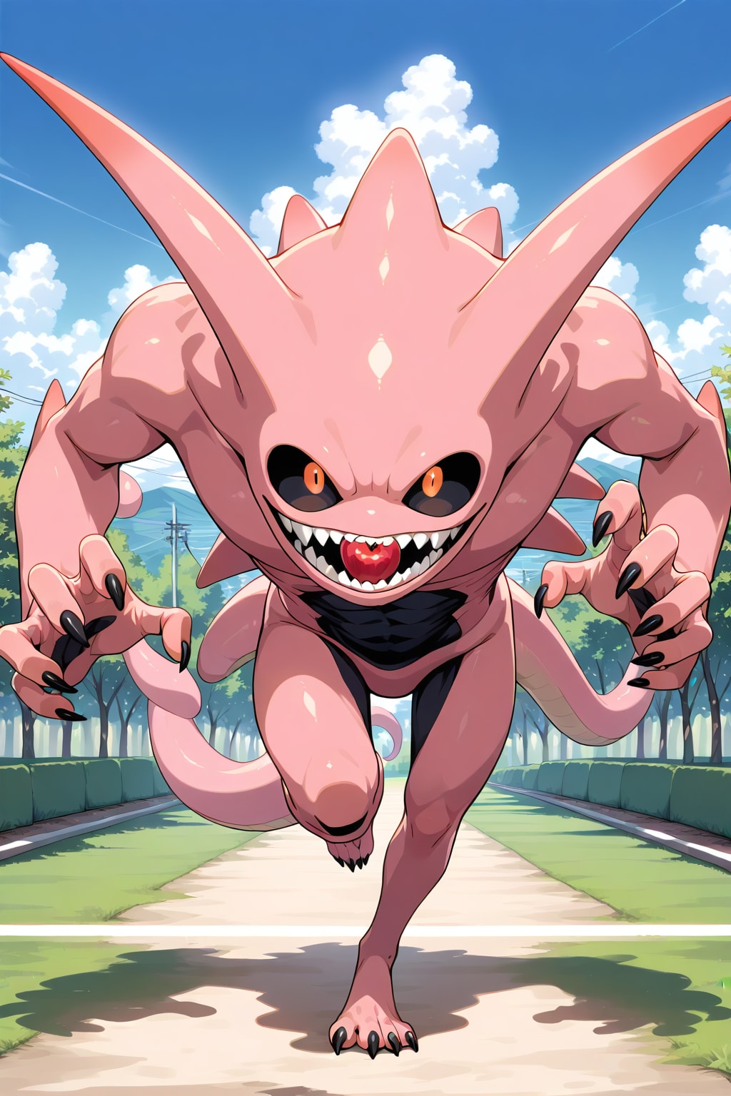 走ってくるリンゴ色のモンスター | の人気AIイラスト・グラビア