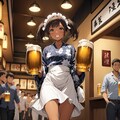 ミニ丈浴衣のウェイトレスさん Y603 5枚目