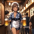 ミニ丈浴衣のウェイトレスさん Y603 6枚目