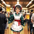 ミニ丈浴衣のウェイトレスさん Y603 2枚目