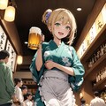 ミニ丈浴衣のウェイトレスさん Y603 4枚目