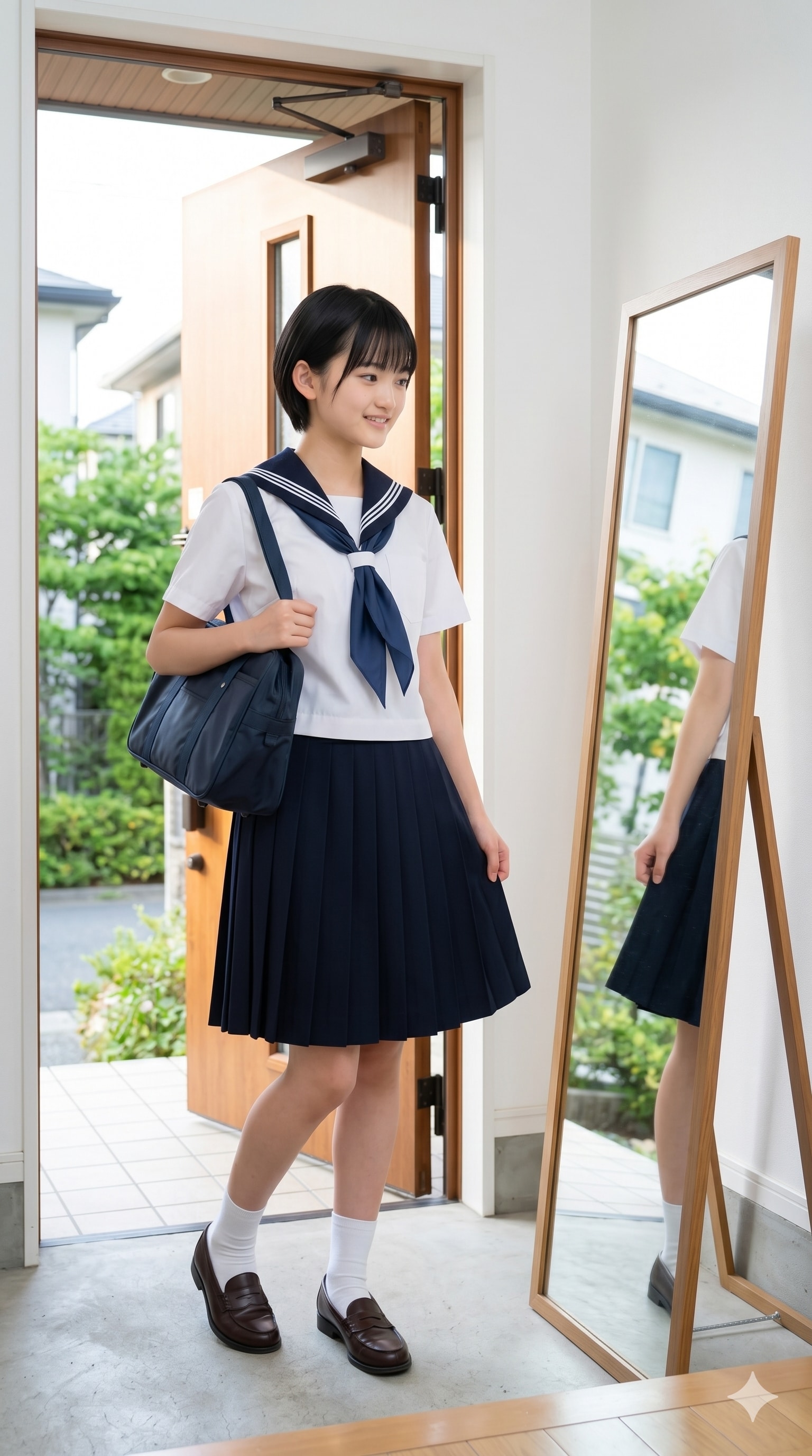 普通の美少女　身だしなみ確認