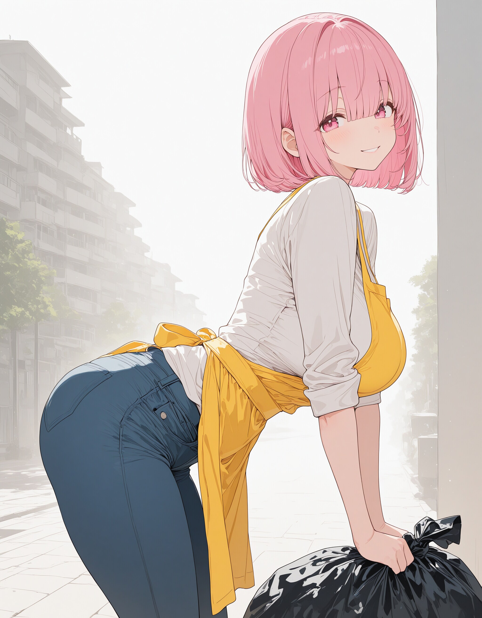 ピンク髪人妻