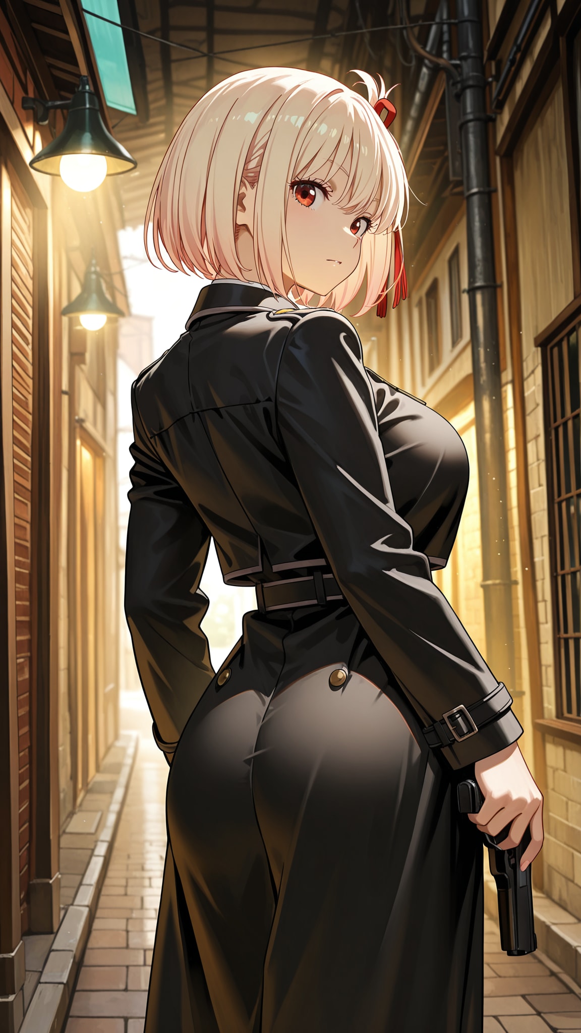 振り返る背中
