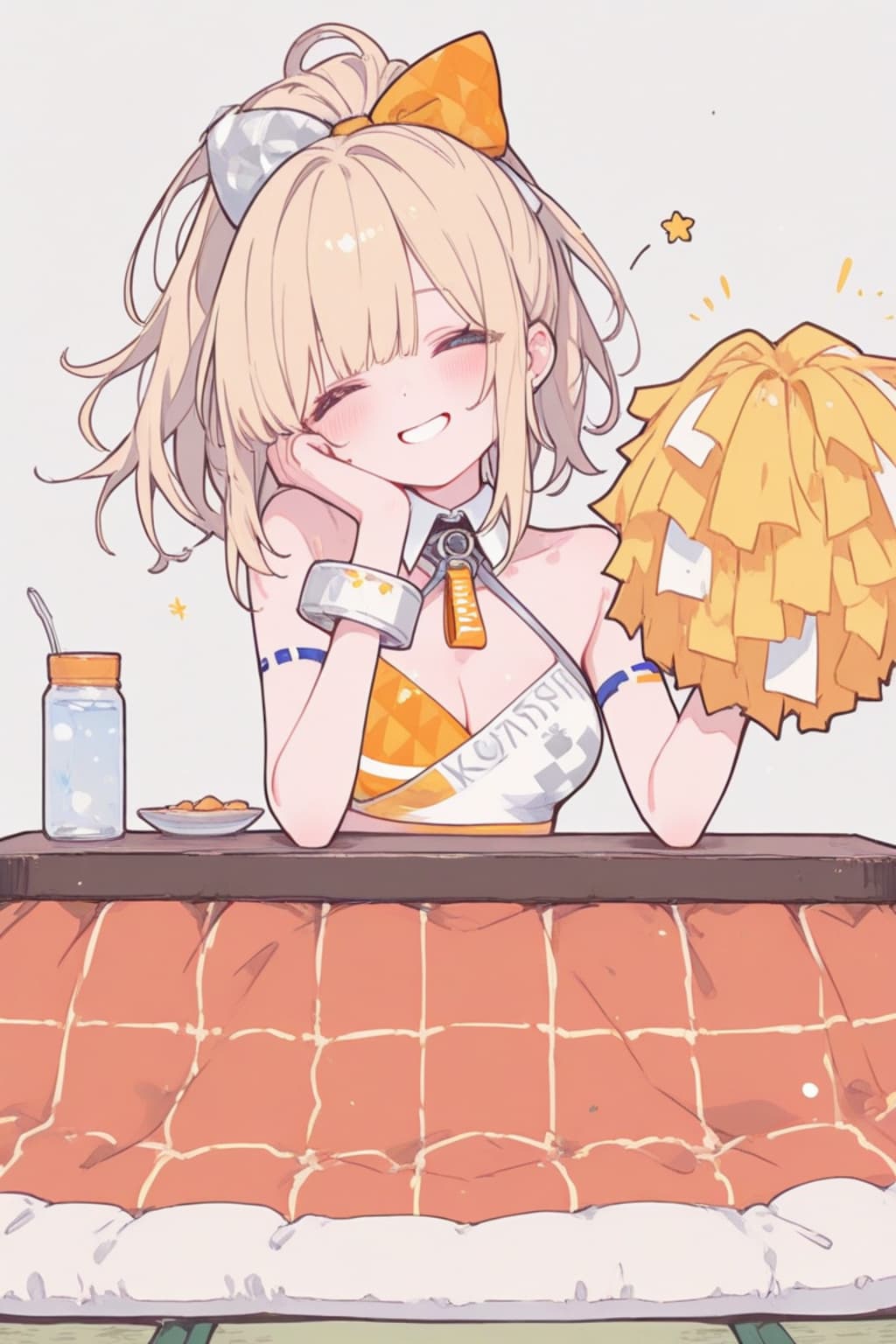 「こたつの中から、お疲れ様～」