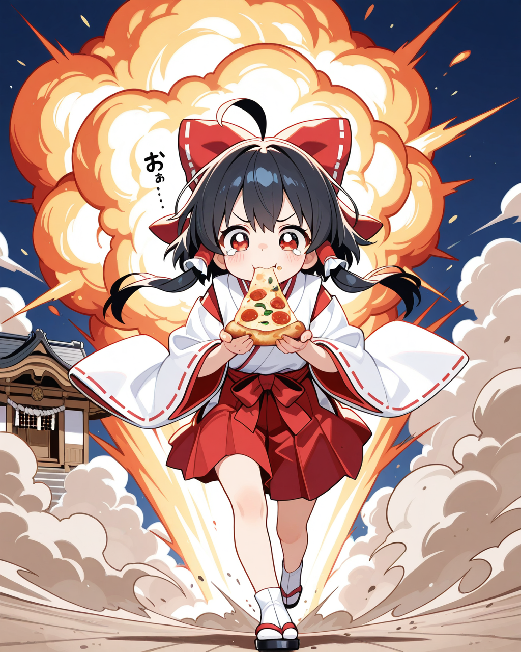 住職さんに叱られて、おピッツァしながら虎鼠神社へ帰るさくらちゃん！！