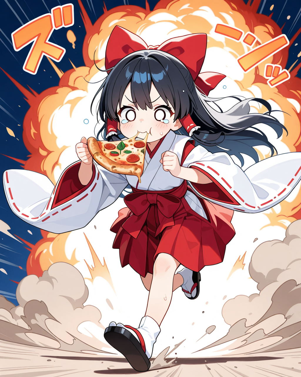 住職さんに叱られて、おピッツァしながら虎鼠神社へ帰るさくらちゃん！！