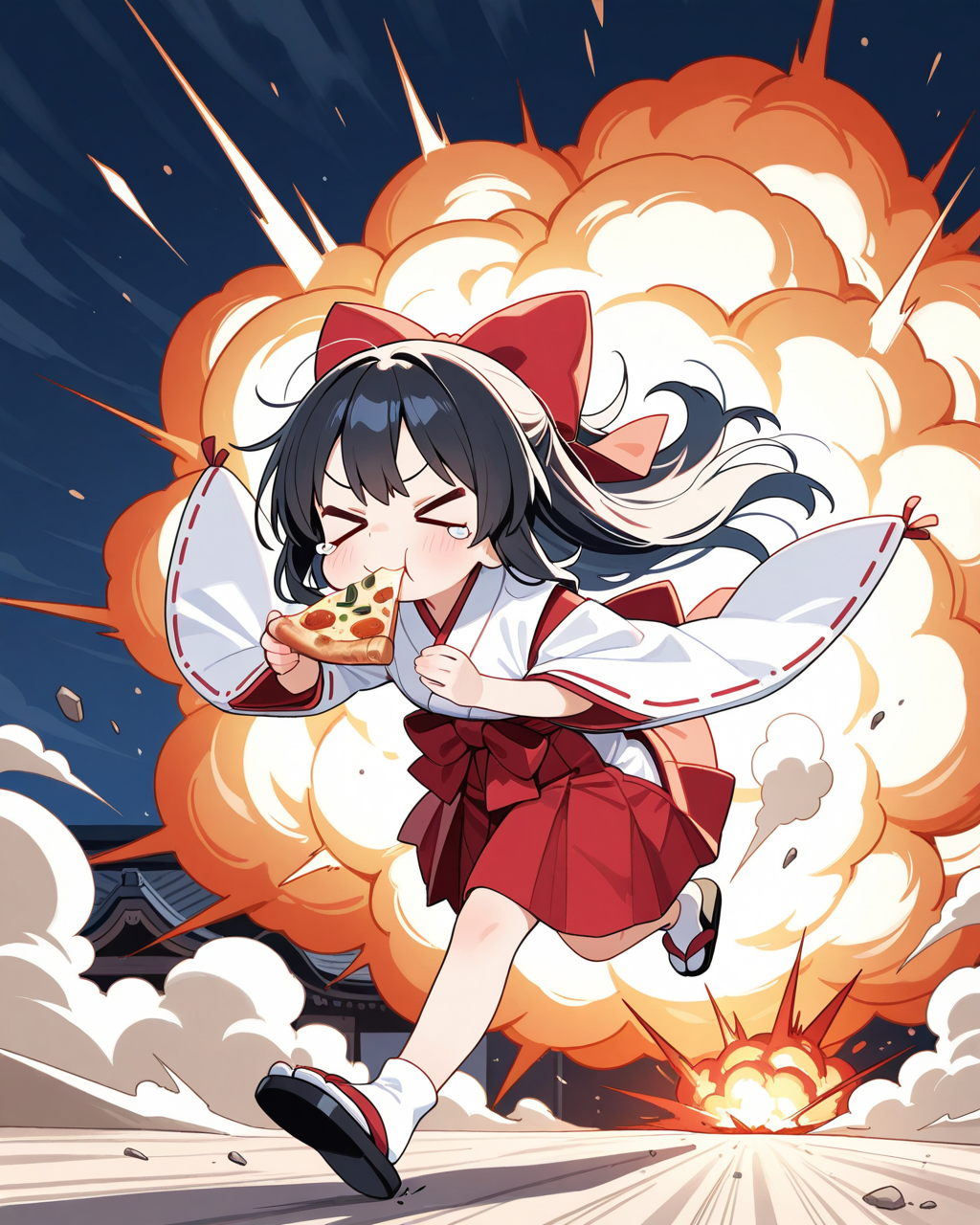 住職さんに叱られて、おピッツァしながら虎鼠神社へ帰るさくらちゃん！！