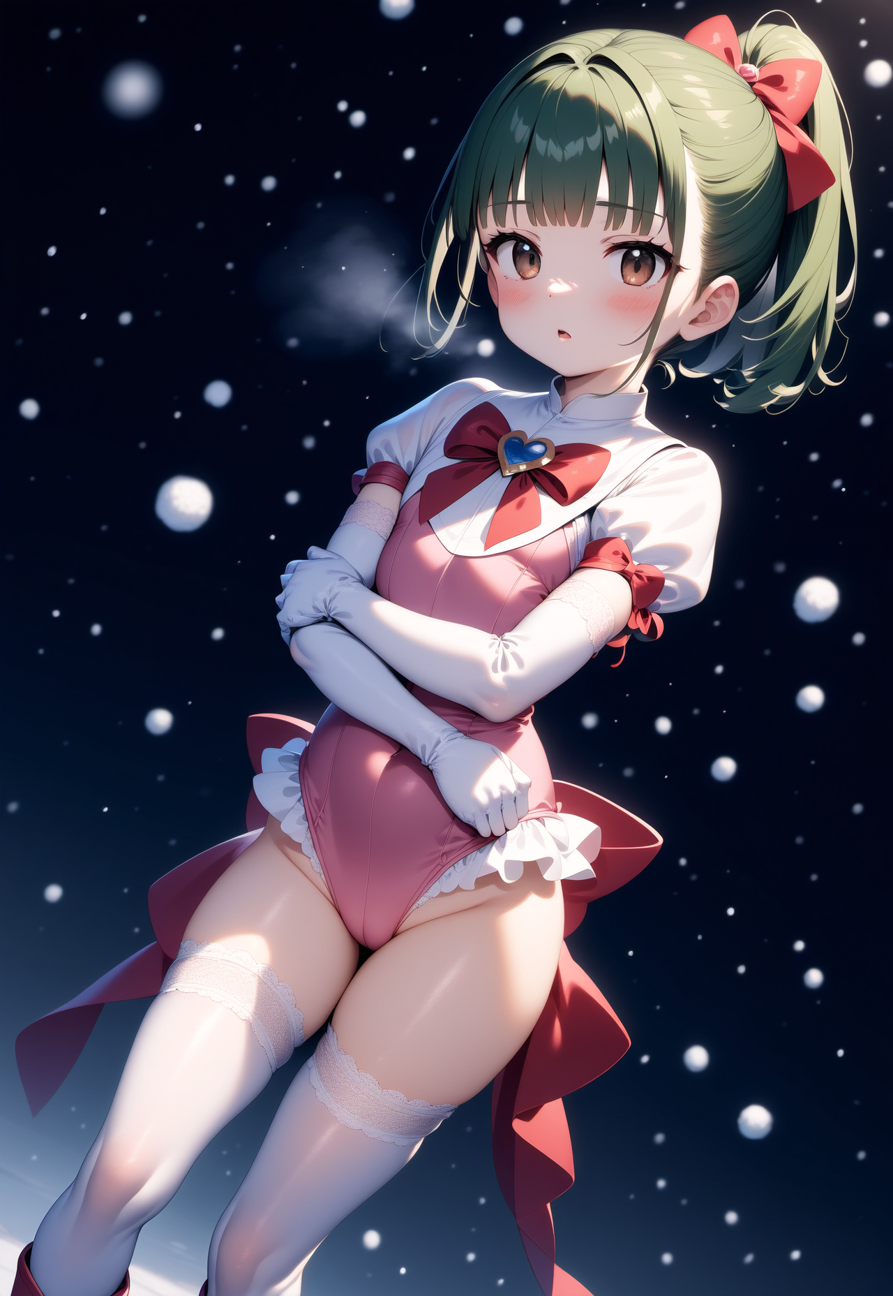 雪の中で体力を奪われる
