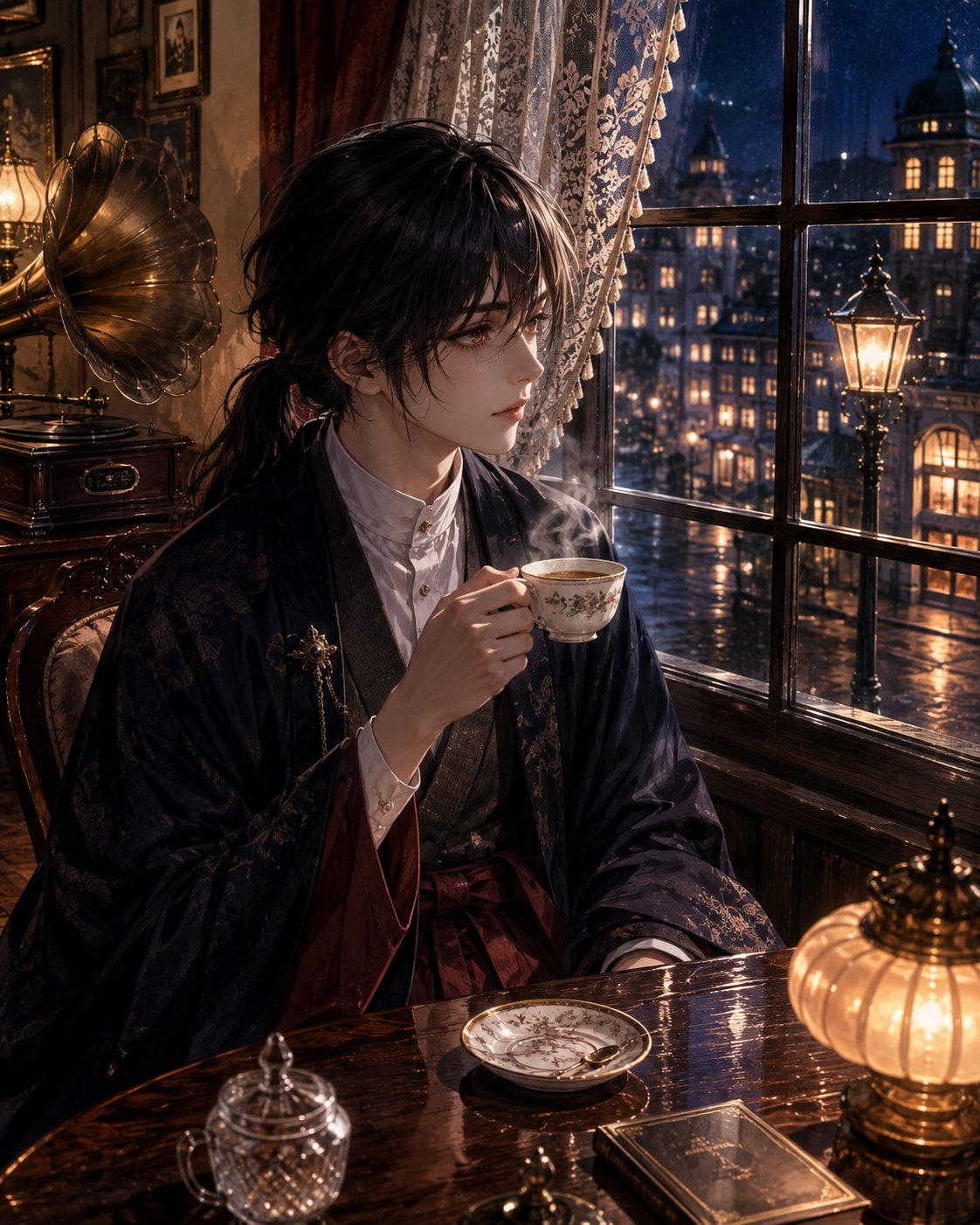 夜更けの喫茶店