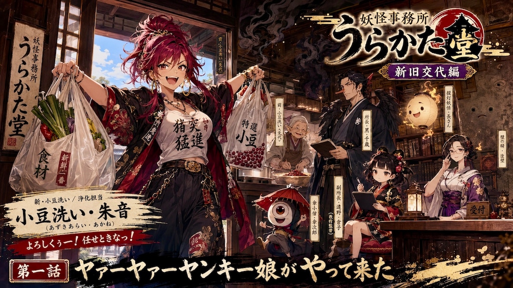 妖怪事務所うらかた堂 新旧交代編｜鼻ノ水垂 https://note.com/hanamizu_susuru/n/n7515b5539062?sub_rt=share_pw