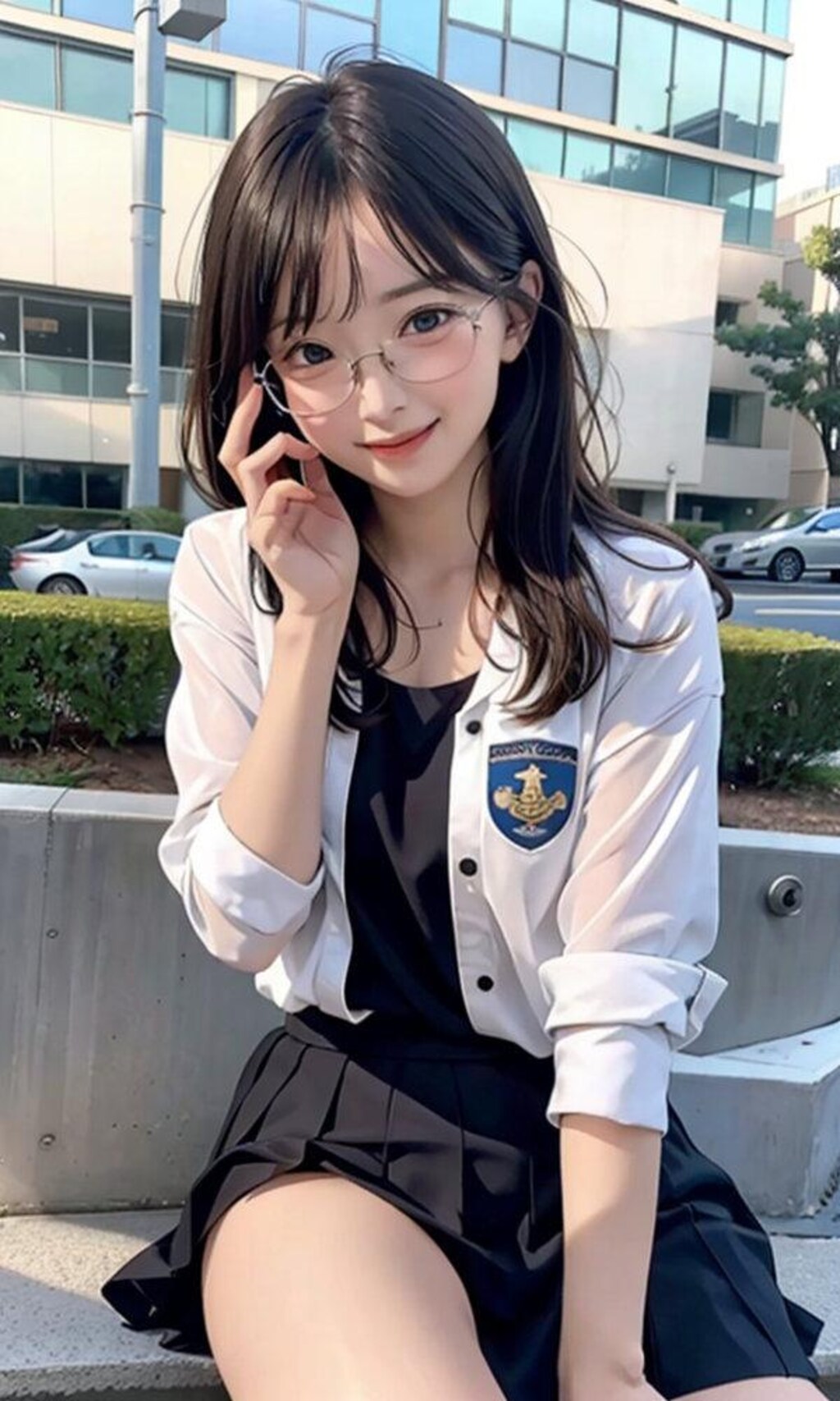 女の子×制服×メガネ