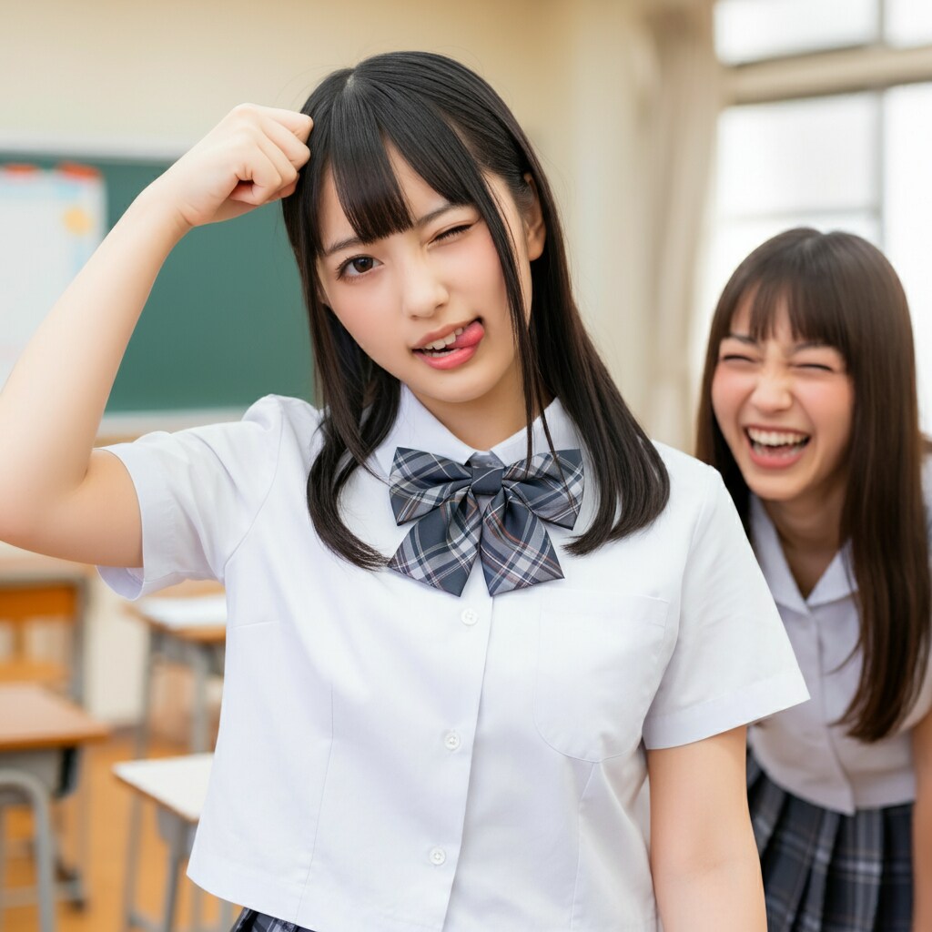 テヘペロ女子高生
