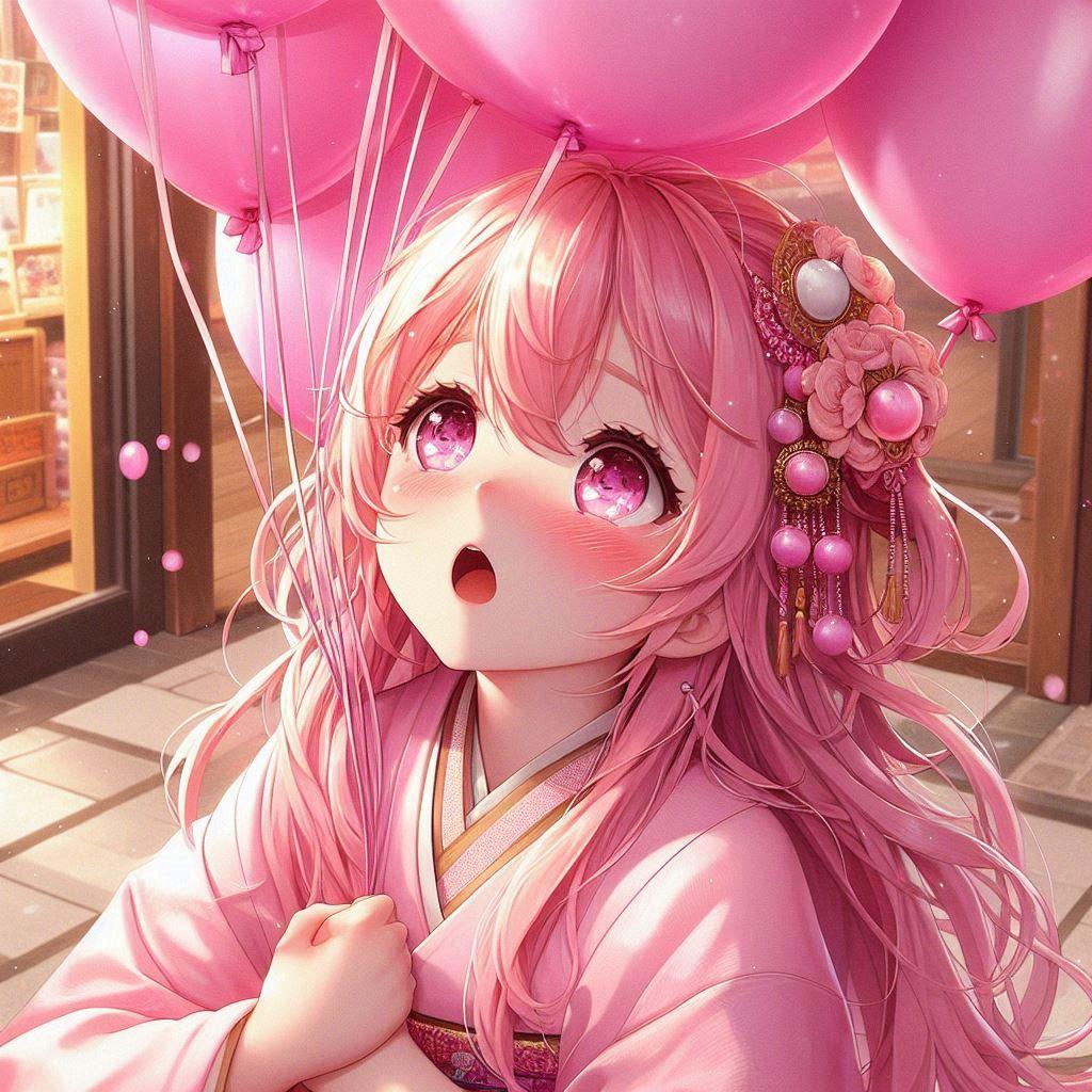 浮かぶ風船初めてなんです♡ わあ♡ 本当に浮いてる♡