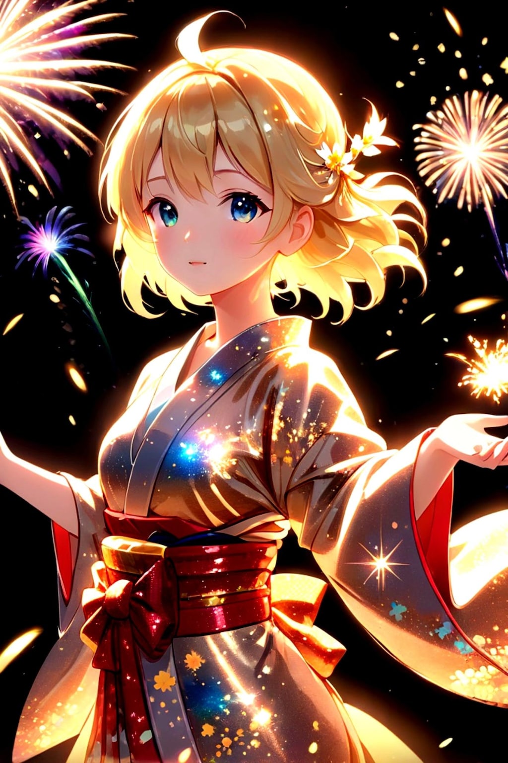 着物姿の金髪ちゃん