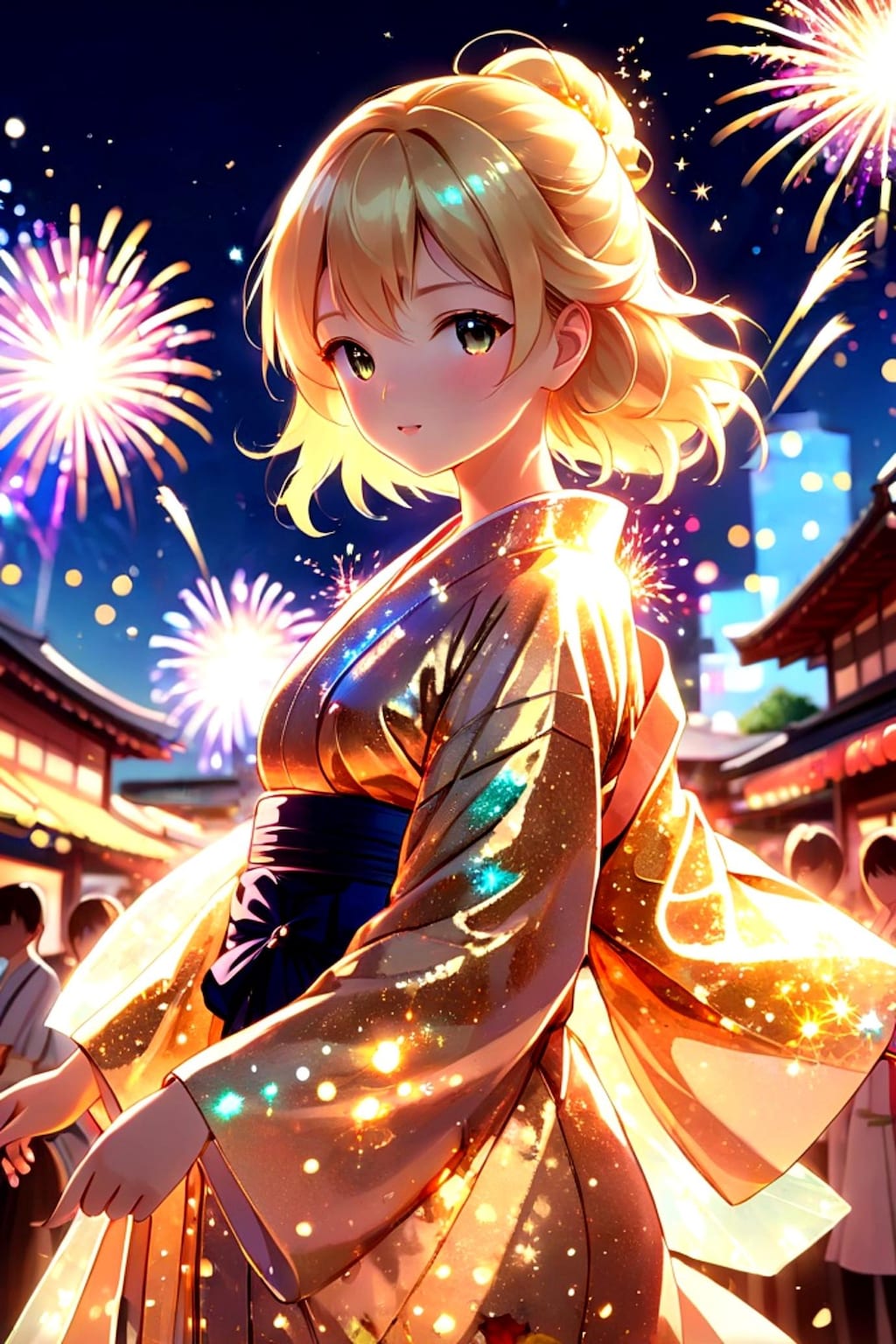 着物姿の金髪ちゃん